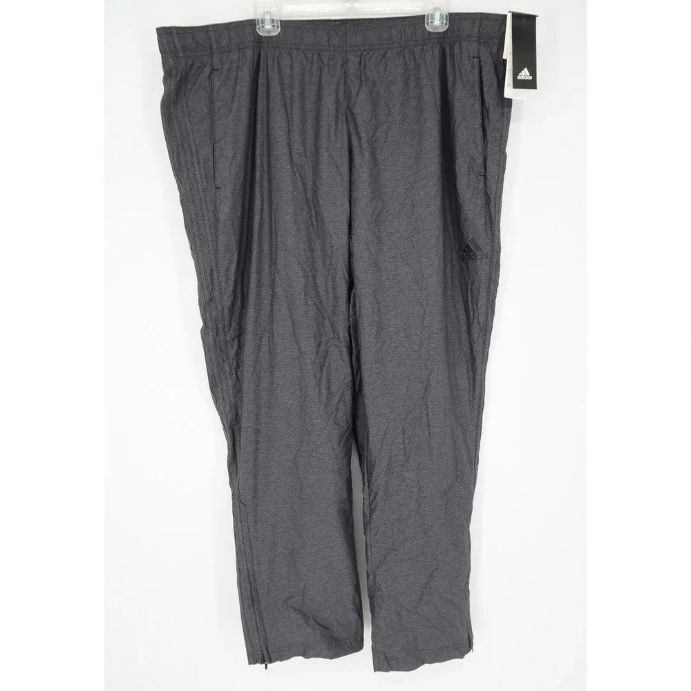 Adidas Mens XXL Essentials Woven Pants Black Track Gym Ankle Zip Pant S13984 2XL
